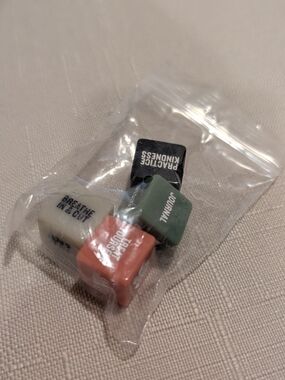 Mindfulness Activity Dice - Cream, Coral, Sage, Black
